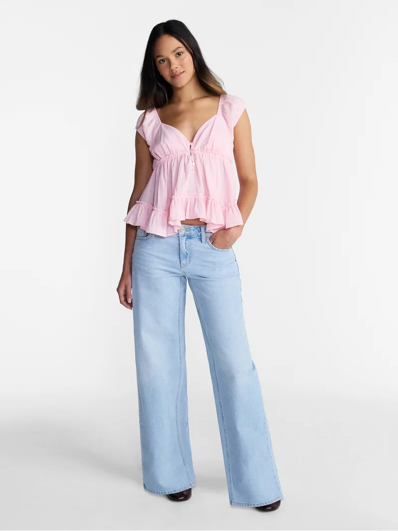 No Boundaries Mid Rise Baggy Jeans, 29", 31", 33" Inseams, Women's 00-24W | Walmart (US)