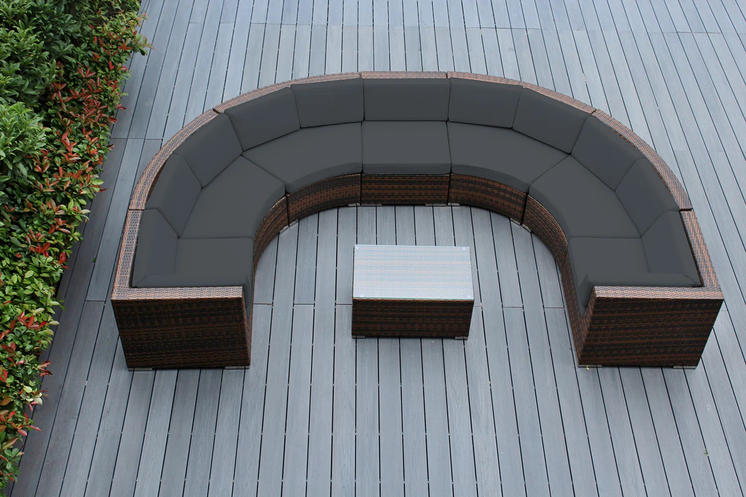 Brayden Studio® Popham Wicker 7 - Person Curved Seating Group with Cushions - No Assembly | Wayf... | Wayfair North America