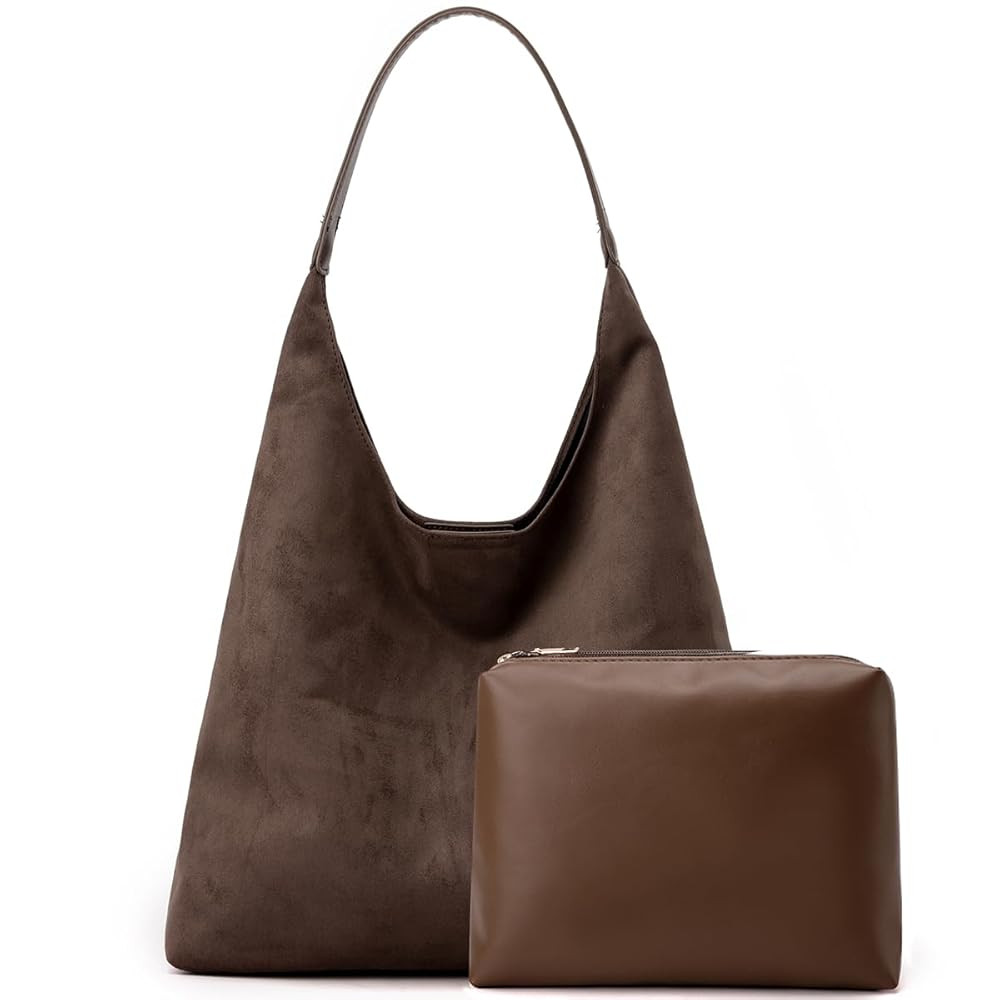 Women's Suede Ladies Purse Large Capacity Hobo Bag with Strong Magnetic Buckle Tote Bags Retro St... | Amazon (CA)