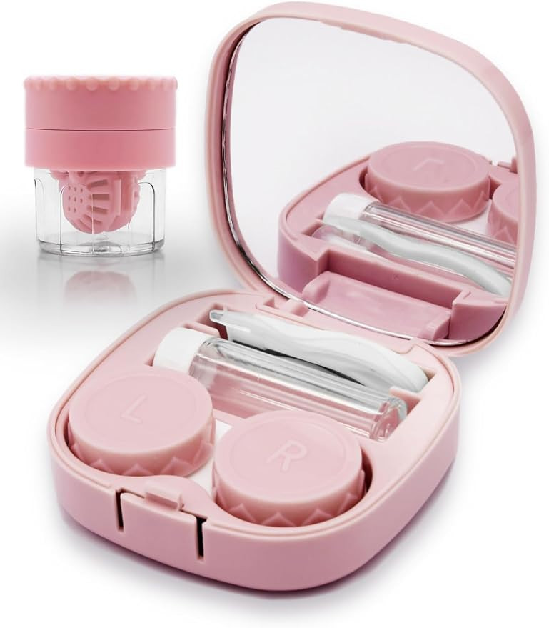 Contact Lens Case with Cleaner Washer, Travel Size Cute Colored Contact Lenses Applicator Removal... | Amazon (US)