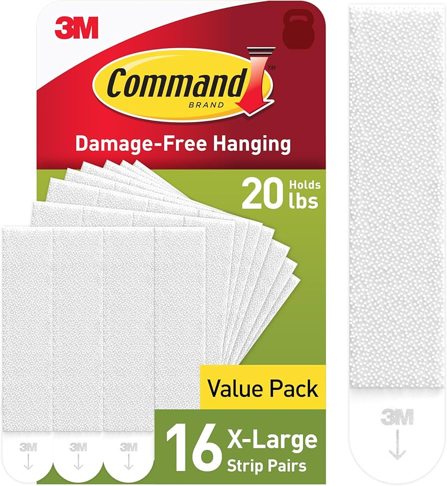 Command 20 lb XL Heavyweight Picture Hanging Strips 16 Pairs (32 Command Strips), Damage-Free Han... | Amazon (US)