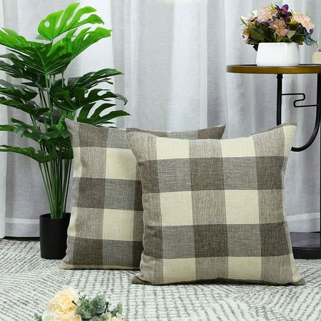 Buffalo Check Plaid Throw Pillow Case Cushion Cover Christmas Decoration Cotton Linen 14#Pack of 2 2 | Walmart (US)