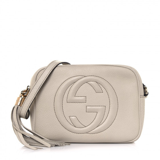 GUCCI Pebbled Calfskin Small Soho Disco Bag Off White | Fashionphile