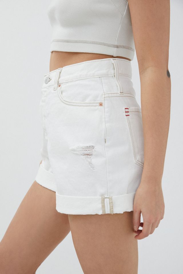 BDG High-Waisted Mom Short – Snowy White | Urban Outfitters (US and RoW)