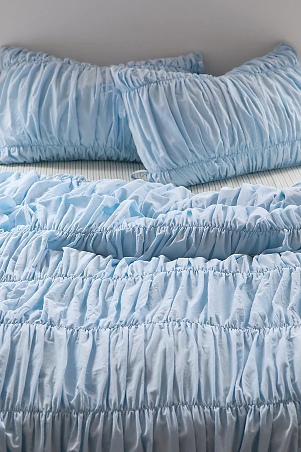 Melody Cinched Core Duvet Cover in Skyride at Urban Outfitters | Urban Outfitters (US and RoW)
