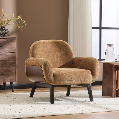 Christopher Knight Home Audrey Modern Rubberwood Upholstered Armchair, Tan | Target