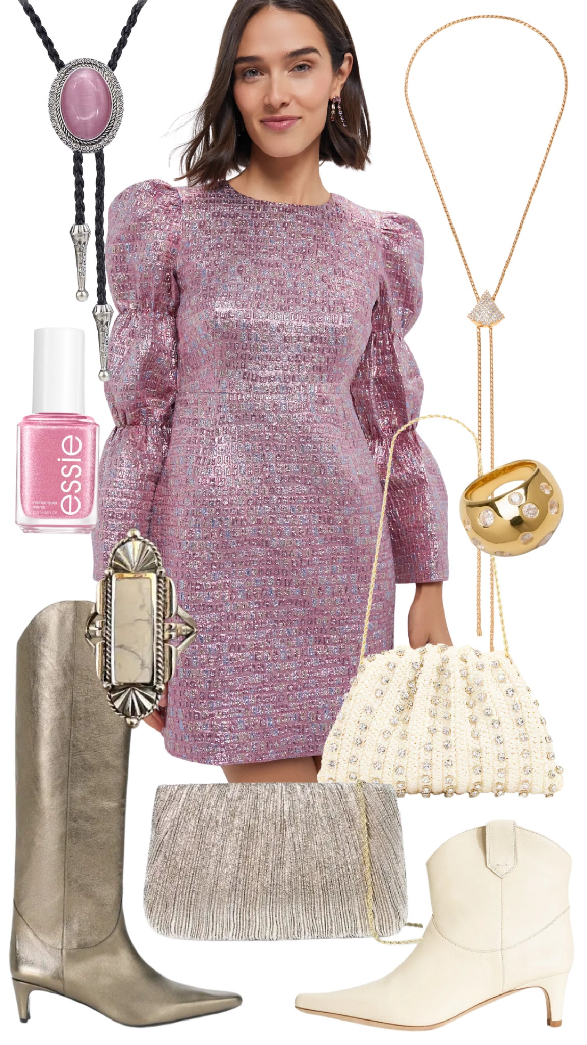 Client — R.S.

Boots + Ball Gowns Look #2
👢 🤠 👗 

Notes:
Bloomingdale’s Loeffler Randall Brit clutch is discounted in cart

Banana Republic Crystal Dome Ring is extra 30% off in cart