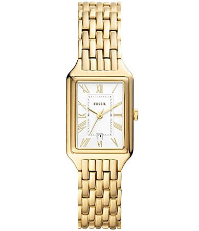 Fossil Raquel Three-Hand Date Gold-Tone Stainless Steel Bracelet Watch - Gold | Dillard's