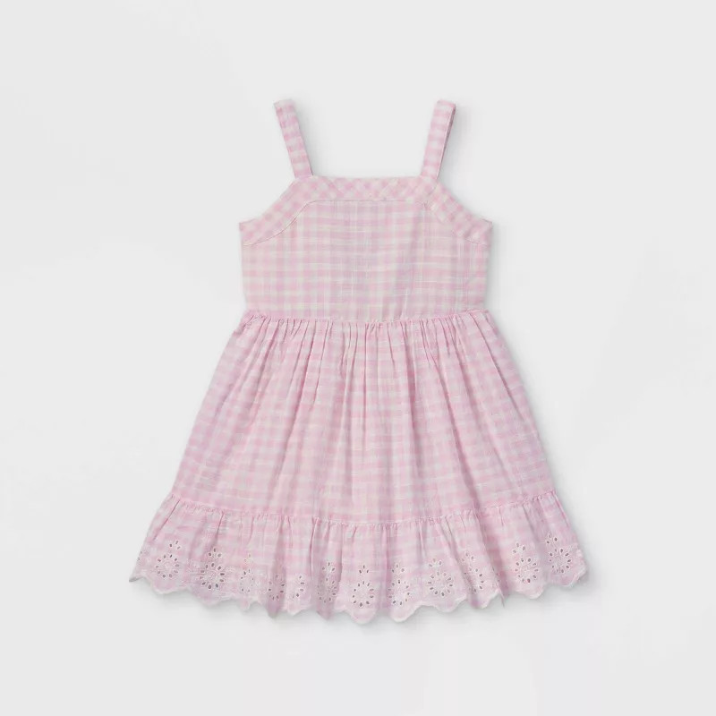 Toddler Girls' Tiered Gingham Tank Top Dress - Cat & Jack™ Light Purple | Target