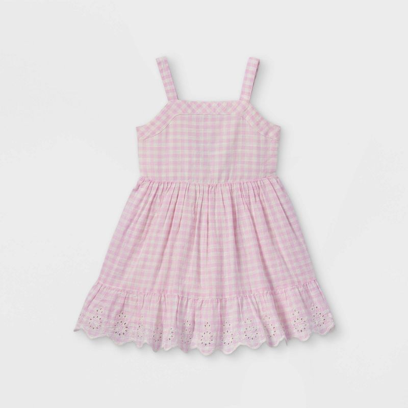 Toddler Girls' Tiered Gingham Tank Top Dress - Cat & Jack™ Light Purple | Target