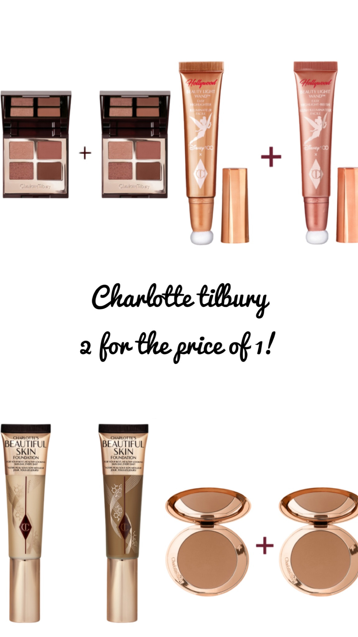 Charlotte tilbury 2 for the price of 1 - can be different shades also!!

