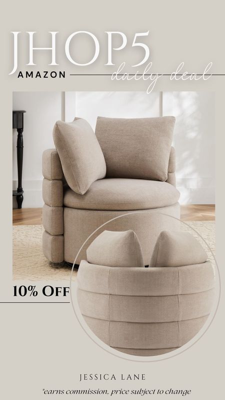 Amazon Daily deal, save 10% on this gorgeous round so of all accent chair. Amazon deal, Amazon home, accent chair, round accent chair, swivel chair, round swivel accent chair, modern home find, modern organic style

#LTKHome #LTKSaleAlert #LTKStyleTip