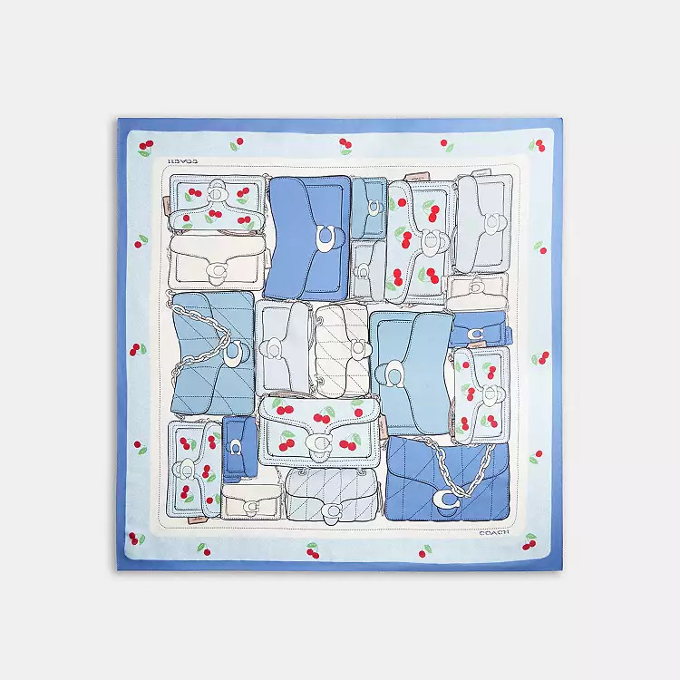 Tabby Cherry Print Silk Square Scarf | Accessories | Coach | COACH\u00ae | Coach (US)