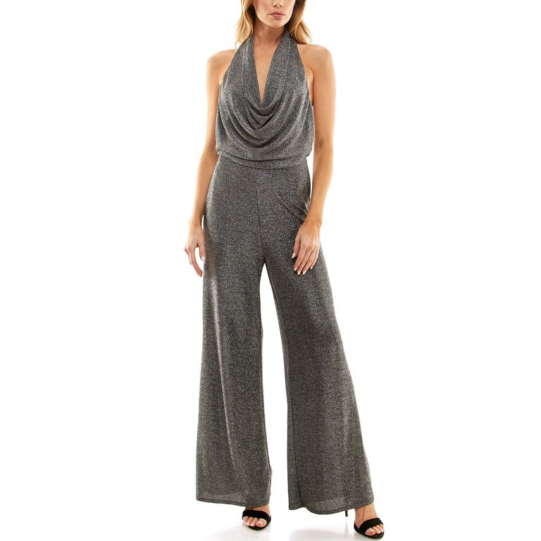 June & Hudson Women's Juniors Shimmer Jumpsuit - Walmart.com | Walmart (US)