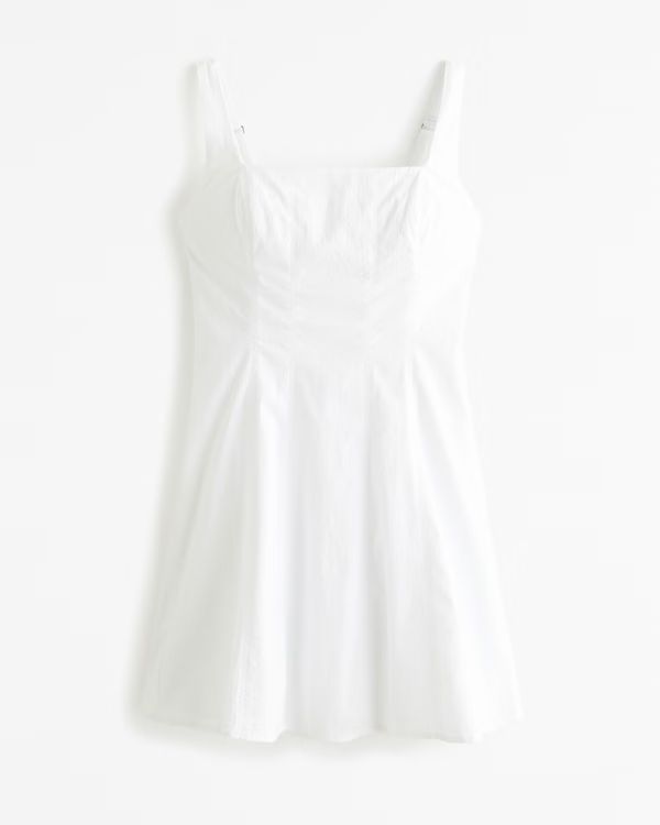 Stretch Cotton A-Line Mini Dress | Abercrombie & Fitch (US)