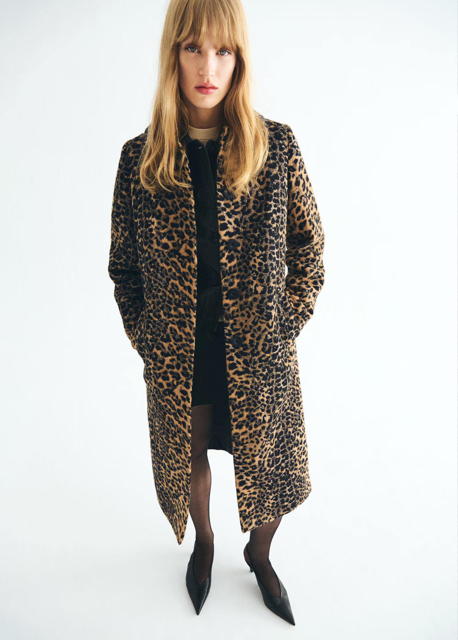 Leopard-print long coat - Women | MANGO USA | Mango (US/MX/AU)