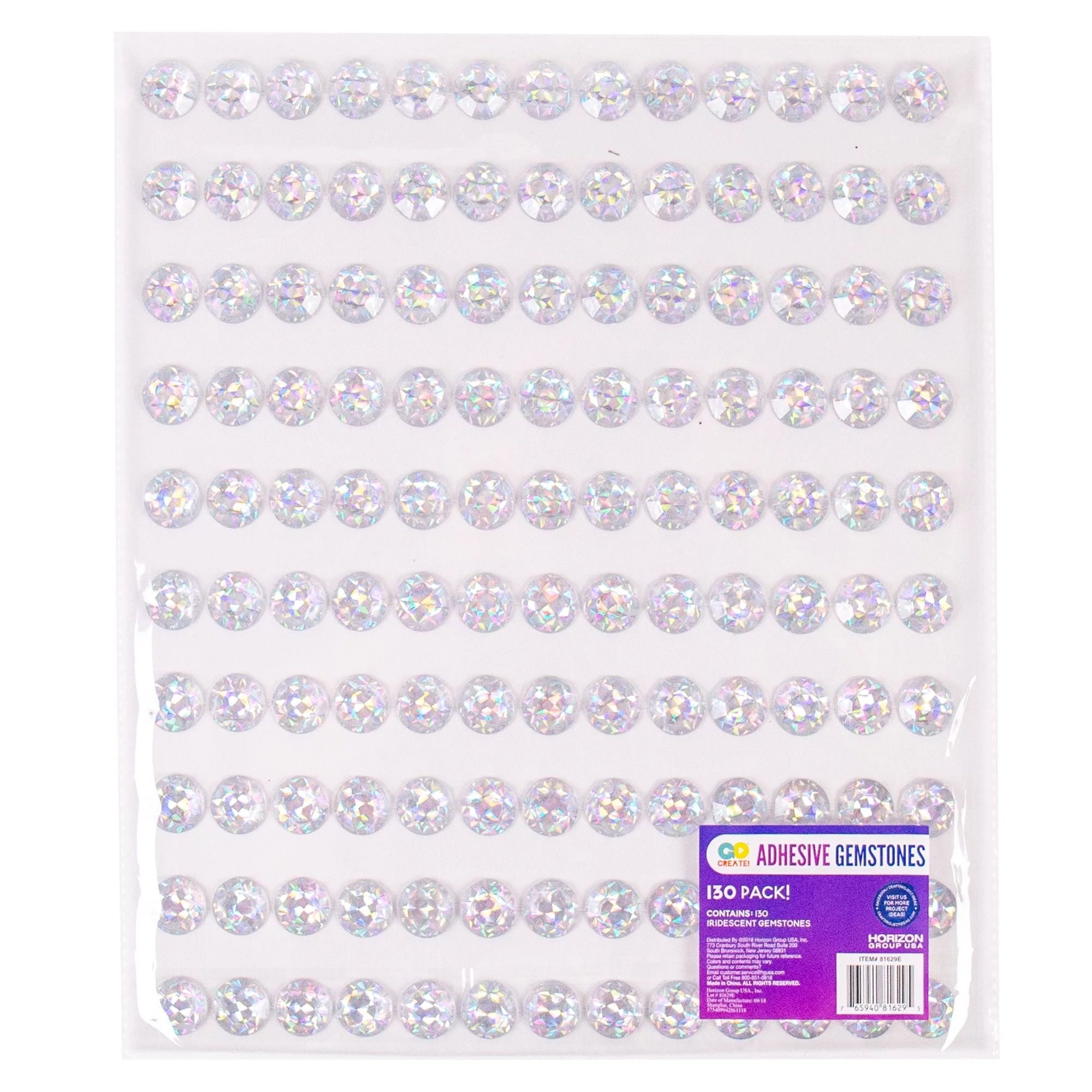 Go Create 19 Millimeter Iridescent Adhesive Gemstones, 130 Count | Walmart (US)