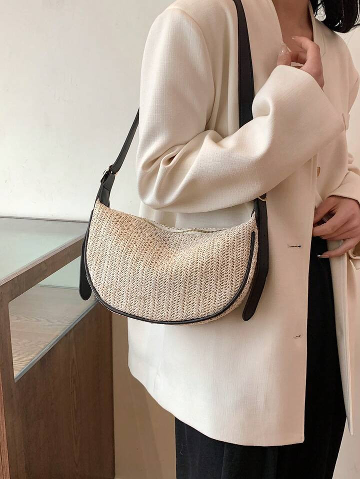 Women Straw Woven Bag, Super Light And Fashionable, New Summer Style, Underarm Beach Bag, Handhel... | SHEIN