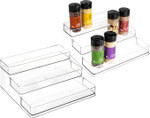 Click for more info about SIMPLEMADE Clear Spice Rack - 2 Pack Three-Tiered Shelf, Countertop, and Cabinet Storage and Spic...