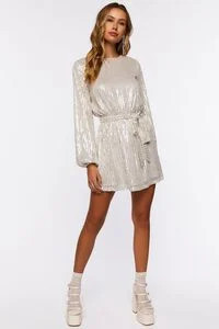 Sequin Long-Sleeve Mini Dress | Forever 21 (US)