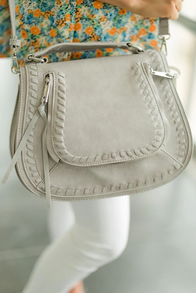 It's Your Time Dove Gray Saddle Crossbody | The Mint Julep Boutique