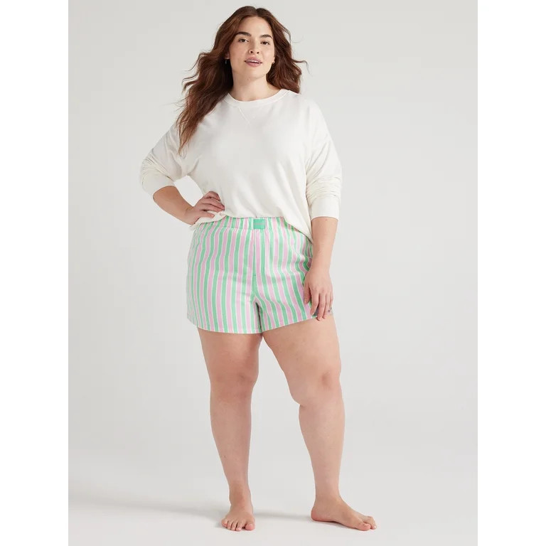 Joyspun Women's Woven Pajama Boxer Shorts, Sizes XS to 3X | Walmart (US)