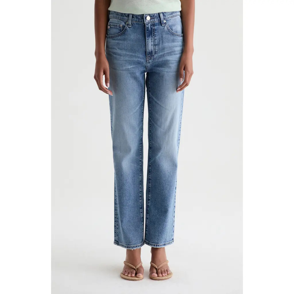 AG Brinley Mid Rise Straight Leg Jeans in 16 Years Madness at Nordstrom, Size 26 | Nordstrom