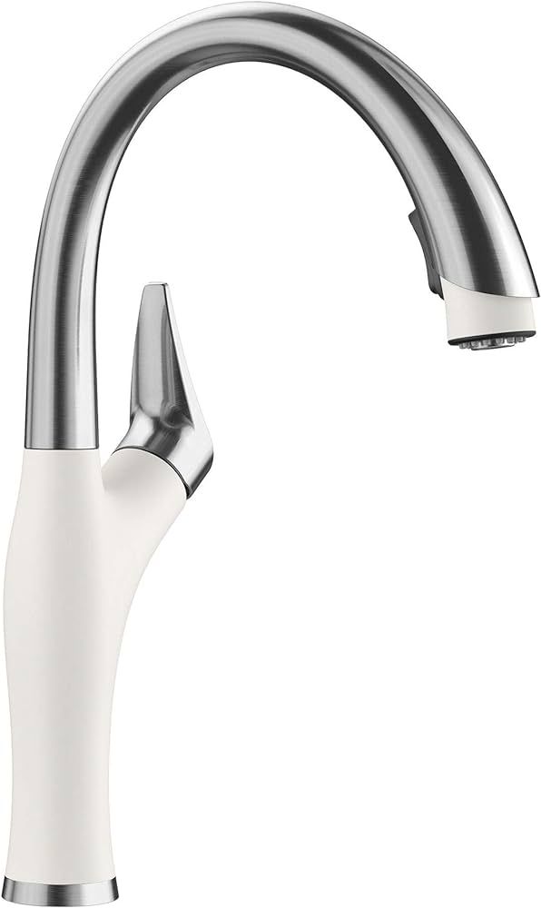 BLANCO, White 442036 ARTONA Color-Coordinated Pull-Down Dual Spray Kitchen Faucet, 1.5 GPM | Amazon (US)