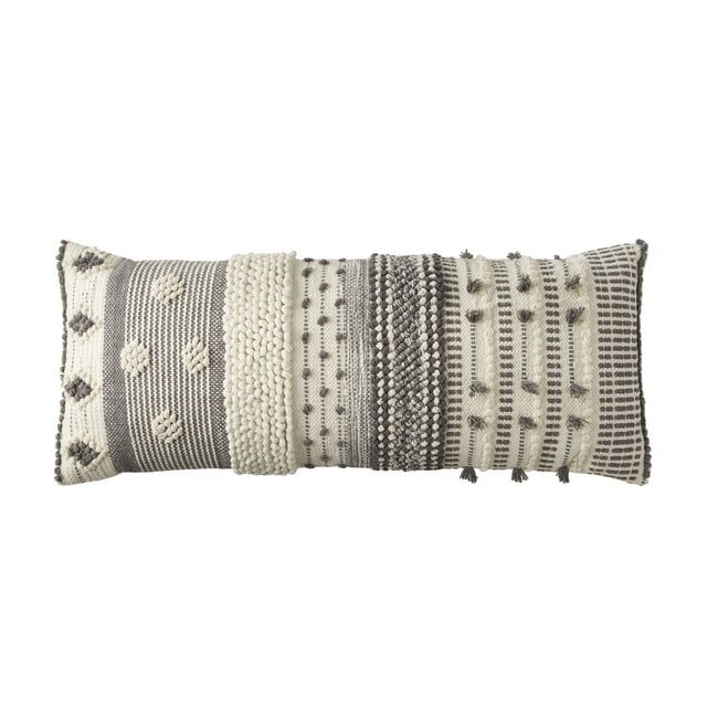 Better Homes & Gardens Zoey Gray Oversized Oblong 14" x 36" Pillow by Dave & Jenny Marrs (1 Count... | Walmart (US)