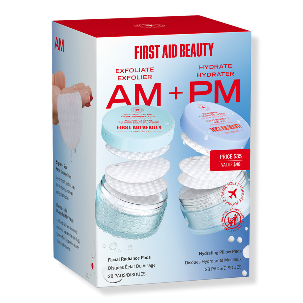 First Aid Beauty Exfoliate AM + Hydrate PM Travel Size Skincare Pads Duo | Ulta