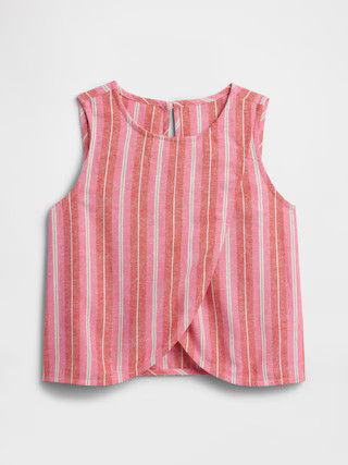 Kids Linen-Blend Fold-Front Top | Gap Factory
