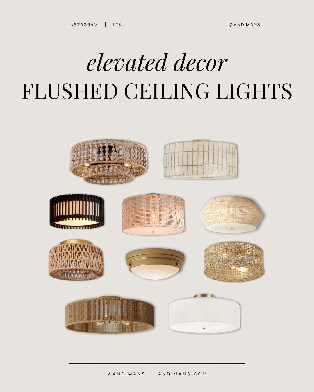 Flushed ceiling lights for a more modern neutral home!

#LTKFindsUnder100 #LTKHome #LTKFindsUnder50