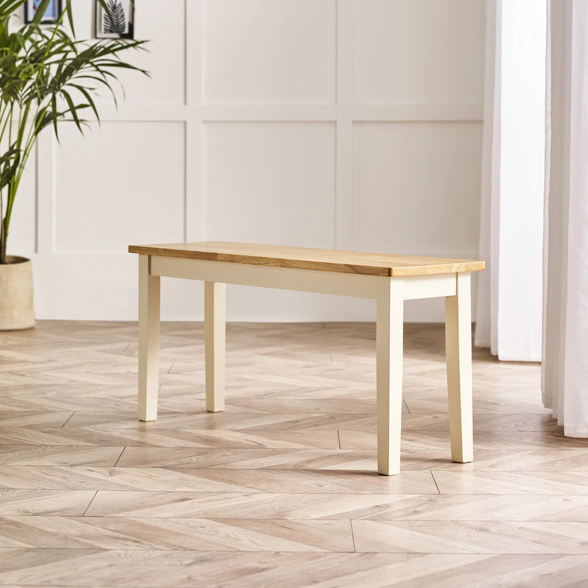 Alcazar Solid Wood Dining Bench - Traditional Rustic Farmhouse Kitchen Style | Wayfair North America