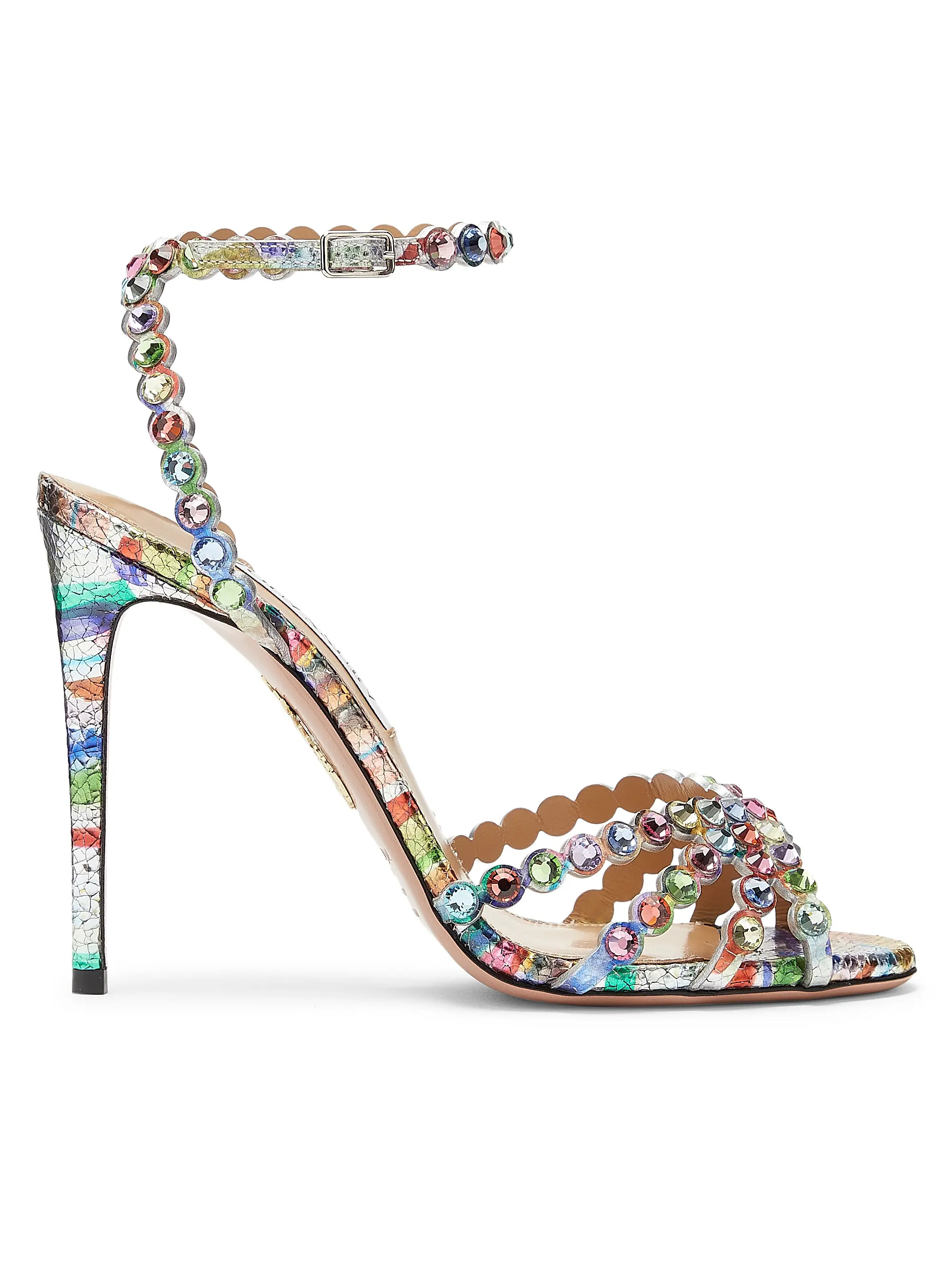 Tequila 100MM Crystal & Leather Sandals | Saks Fifth Avenue
