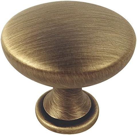 10 Pack - Cosmas 5305BAB Brushed Antique Brass Traditional Round Solid Cabinet Hardware Knob - 1-... | Amazon (US)