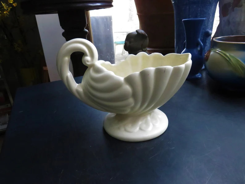 Vintage Haeger Off White Cornucopia Scalloped Planter | Etsy (US)