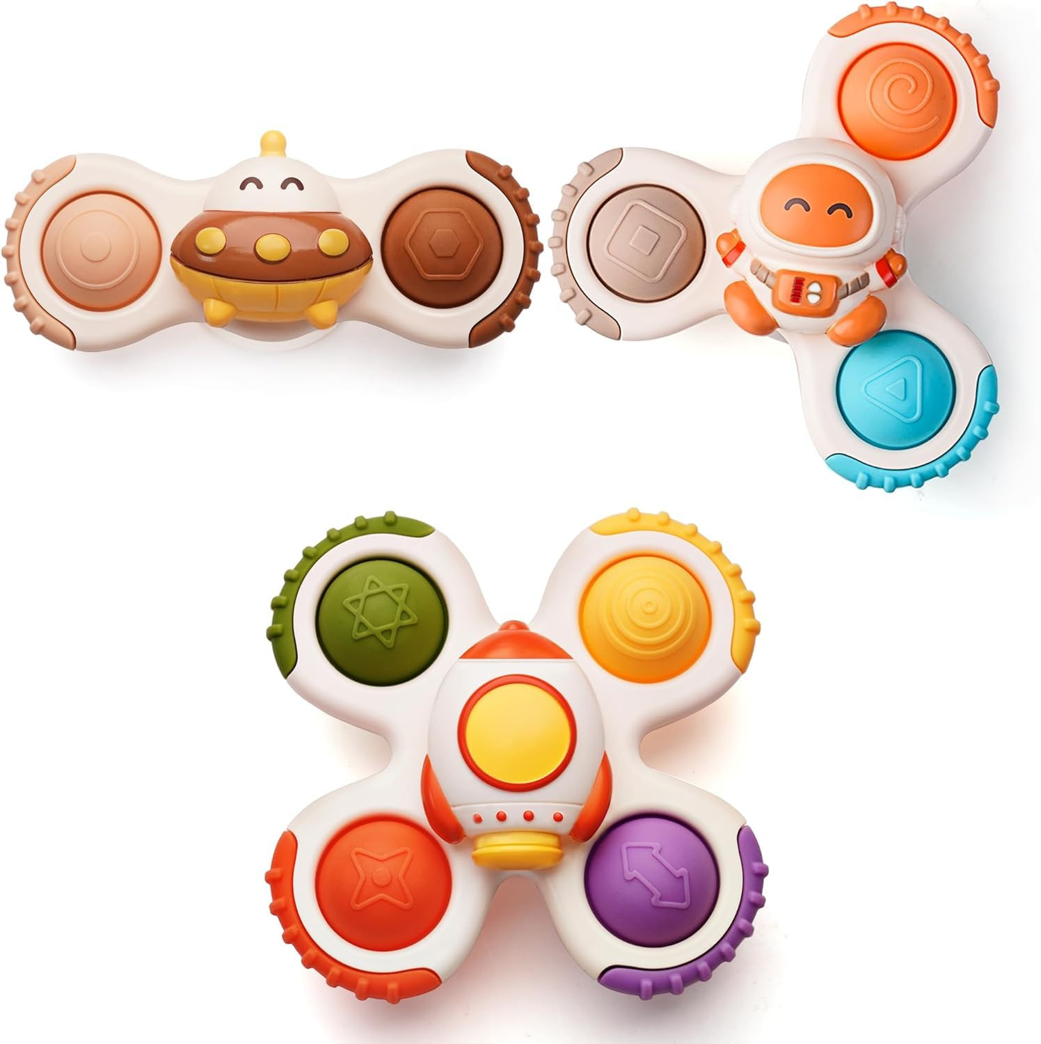 LiKee Strong Suction Cup Fidget Rotating Sensory Bath Toys for Baby 12 18 Months Airplane Car Tra... | Amazon (US)