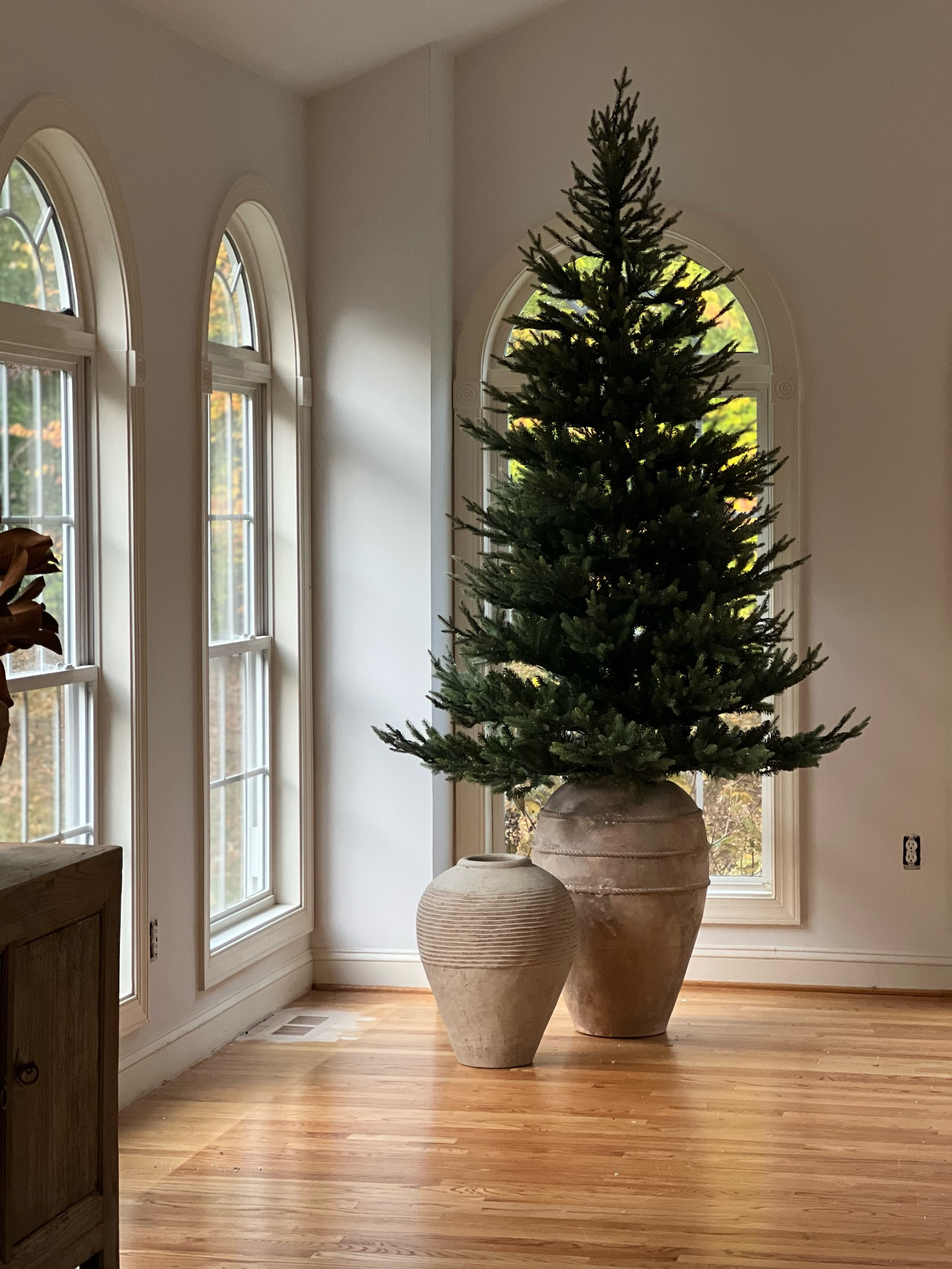 Christmas tree in a planter! Best way is to use medium density spray foam to fill the planter (I’d personally add weight to the bottom of the planter if you’re not using a real stone planter) and then screw in this umbrella in ground stake!

Then assemble your tree as usual!

Amazon find, Amazon home, upswept tree, holiday, viral Christmas tree, Christmas, wayfair find, west elm 

#LTKHome #LTKHoliday #LTKSaleAlert