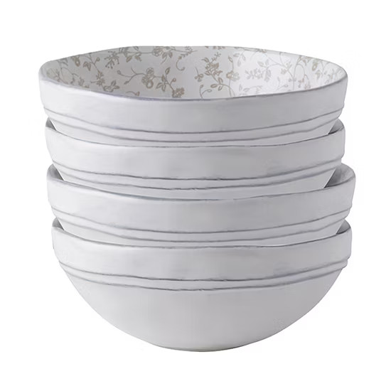 Laura Ashley Giftset Artisan Collectables 4-pc. Earthenware Salad Bowl, Color: White - JCPenney | JCPenney