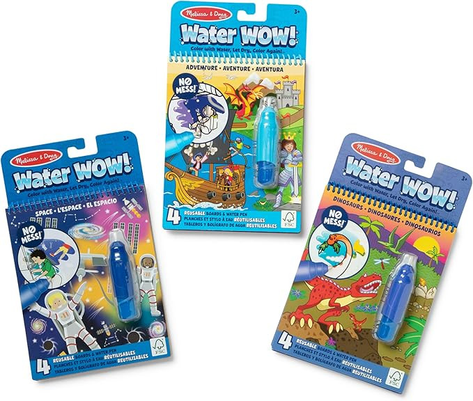 Melissa & Doug Water Wow! Mess Free Coloring Book, Reusable Water-Reveal Activity Pad, 3-Pack, Di... | Amazon (US)