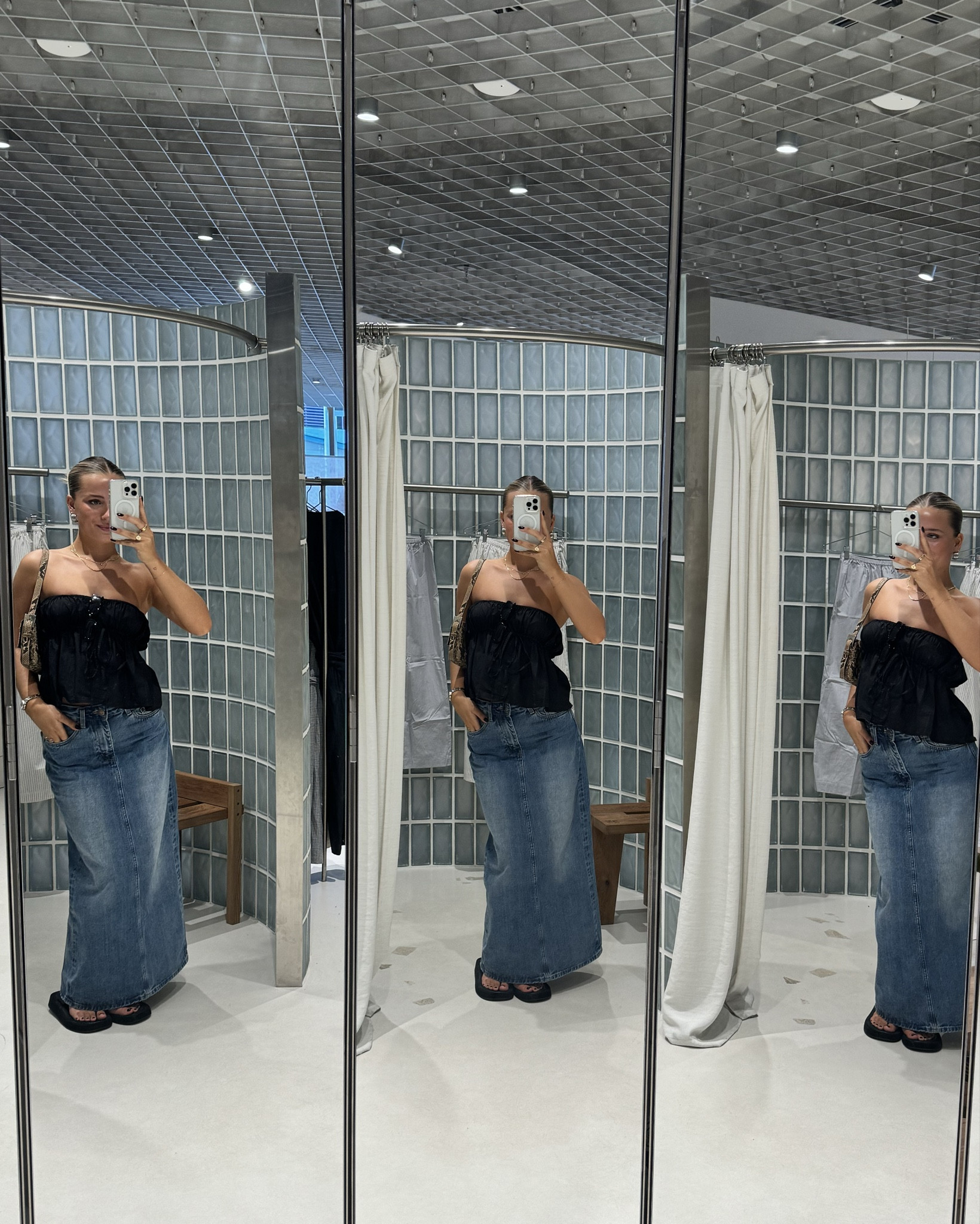Denim maxi skirt for any occasion!! Really love the denim wash of this one. 🫶🏼 perfect to dress up or down! A slit in the back for comfort walking as well. 
Wearing a size 8 x

#LTKstyletip #LTKaustralia #LTKGiftGuide