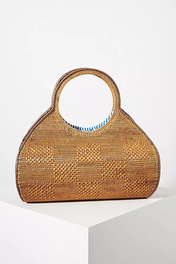 Woven Rattan Shoulder Bag By Anthropologie in Beige | Anthropologie (US)