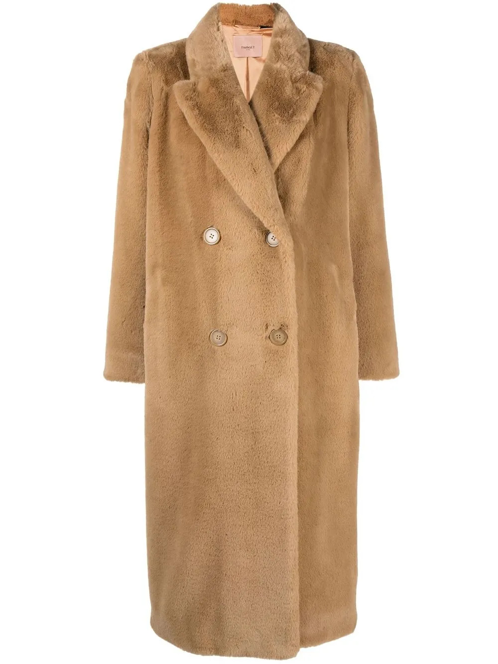 TWINSET faux-fur double-breasted Coat - Farfetch | Farfetch Global