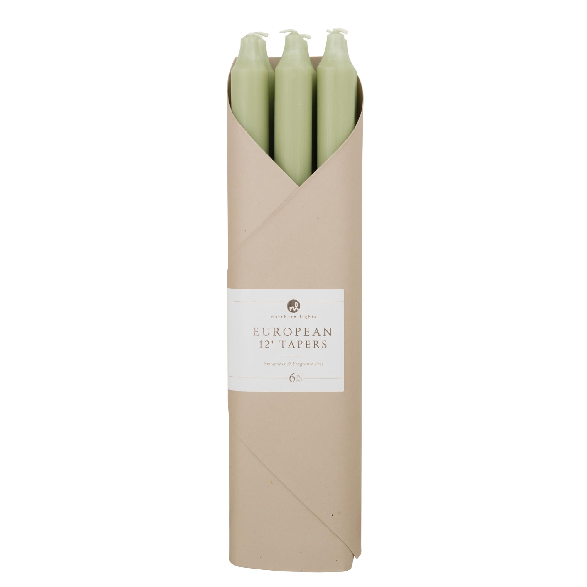 Northern Lights Candles - 12" 6pk Tapers - Sage Green - 73281 | Amazon (US)