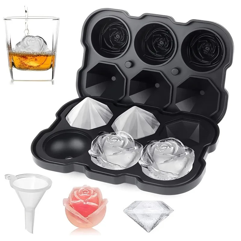 Beautiful Rose-Shaped Ice Cube Tray - Stackable, Multifunctional, and Perfect for Cocktails and C... | Temu Affiliate Program