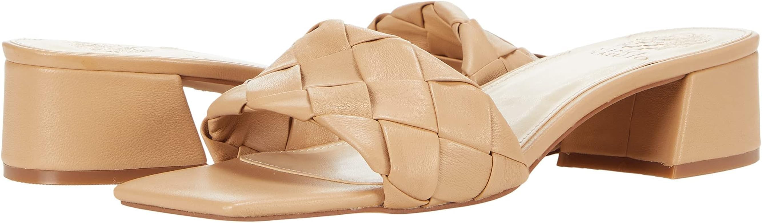 Vince Camuto Womens Semtera Leather Slip On Heel Sandals | Amazon (US)