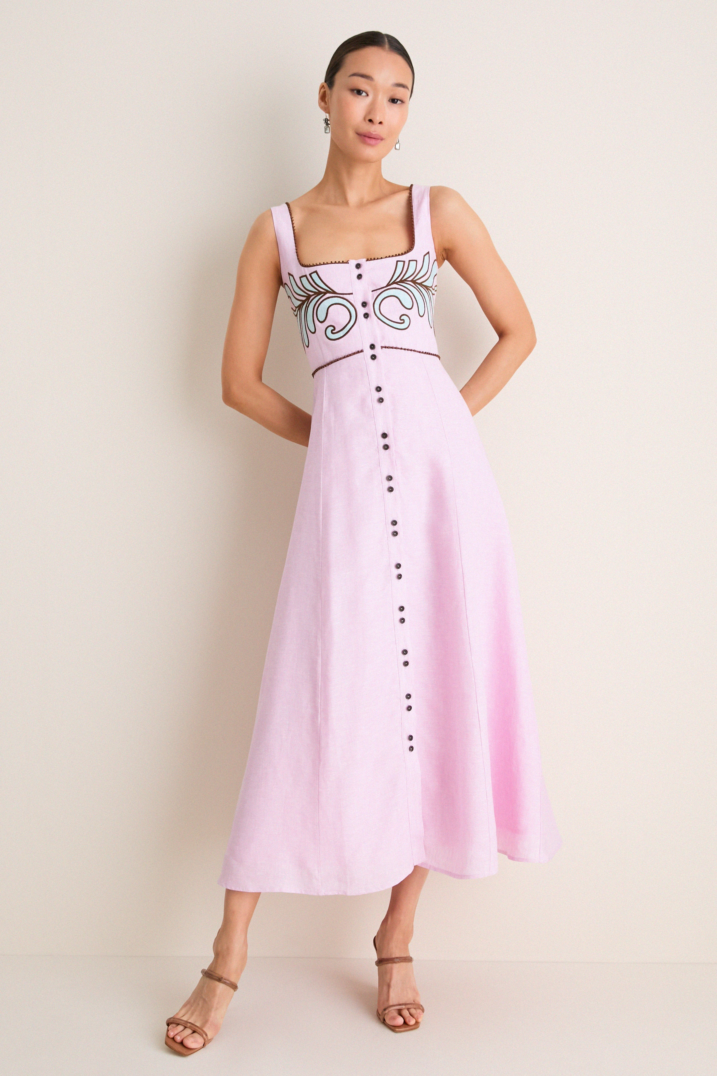Pink Amelia Midi Dress | Tuckernuck (US)