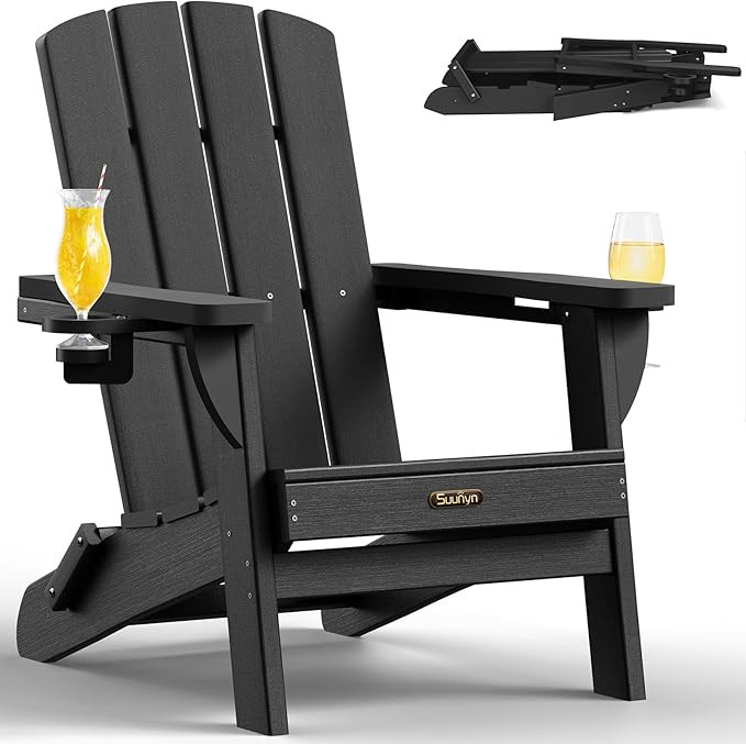 Silla Adirondack plegable, sillas para hogueras de polietileno de alta densidad para todo tipo de... | Amazon (US)