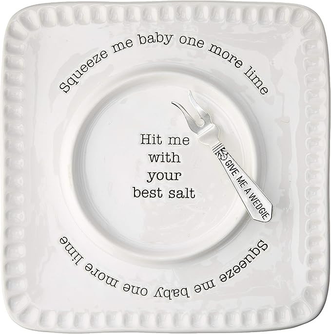 Mud Pie Lime and Salt Rimmer Margarita Set, White | Amazon (US)