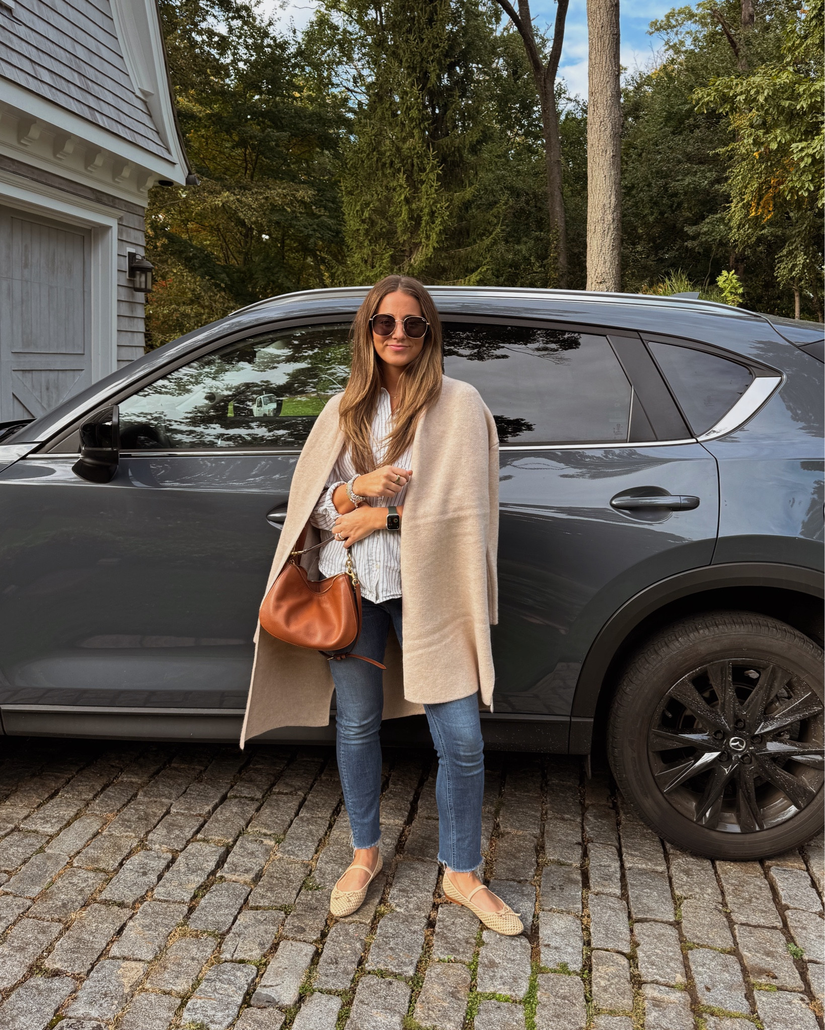 Recipe for a cutie little fall outfit: jeans, button down, a blazer/cardigan, & cuuute shoes! This outfit will be on repeat for me this fall 🤩 

Sizing info-
Shirt - sized up to M
Sweater blazer - size small 
Jeans - true size 
Shoes - true size 

#LTKStyleTip #LTKFindsUnder50 #LTKFindsUnder100